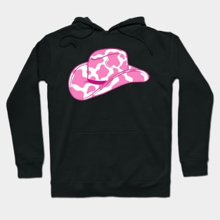 Pink Cow Print Cowboy Hat Hoodie